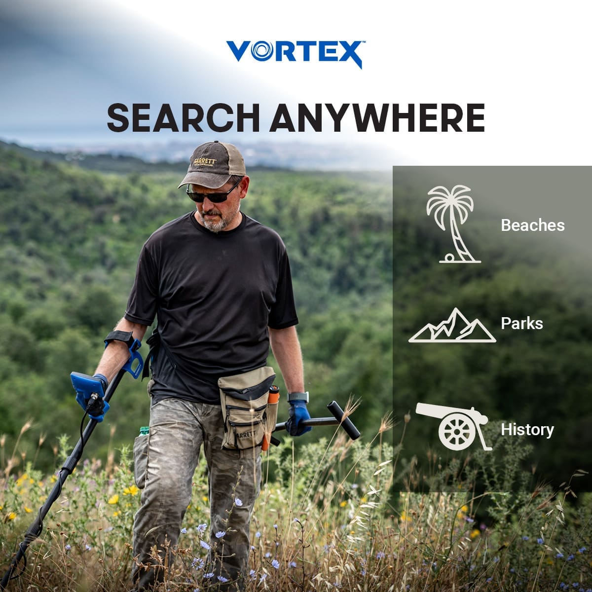 Kayseri Garrett Vortex VX5 Dedektör - Vortex ekran düzeni, hedef ID okumayı sade tutarak yeni kullanıcıyı hızlandırır.